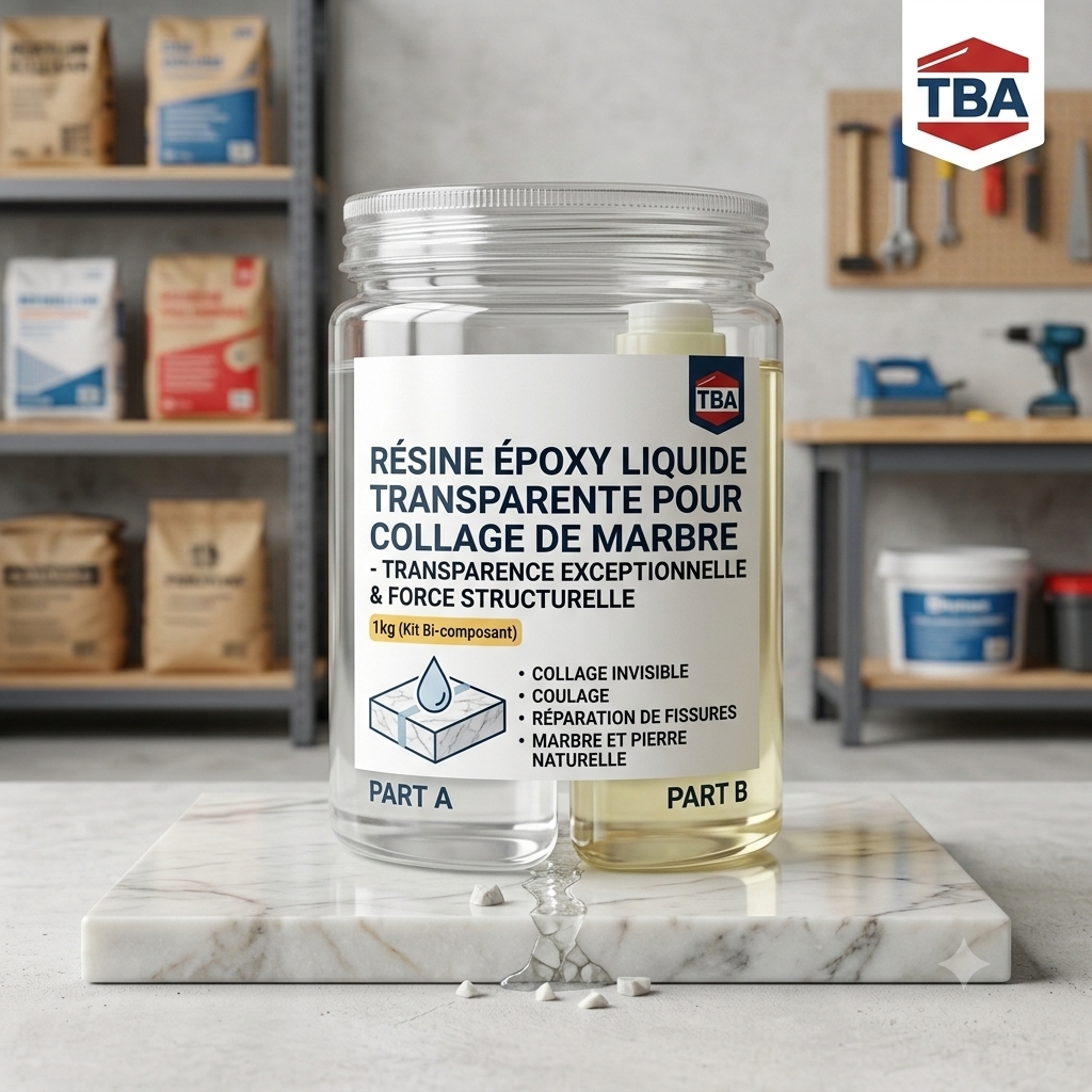 Résine Époxy Liquide Transparente pour Collage de Marbre – 1kg